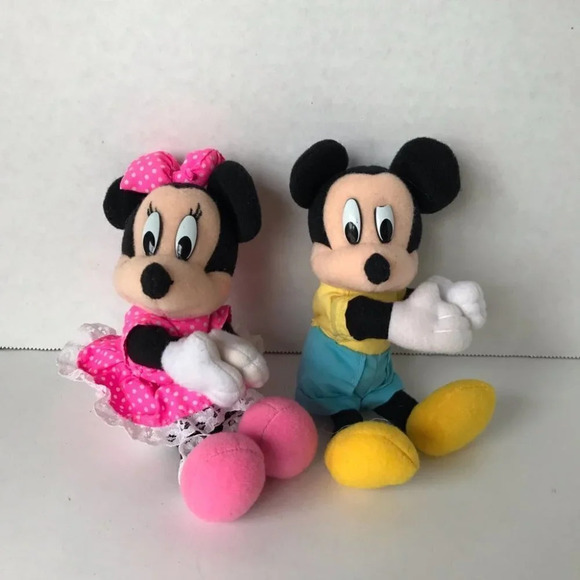 Disney MICKEY & MINNIE Mouse Gripper Grip Plush 1995 vintage lot 2 - Picture 1 of 8
